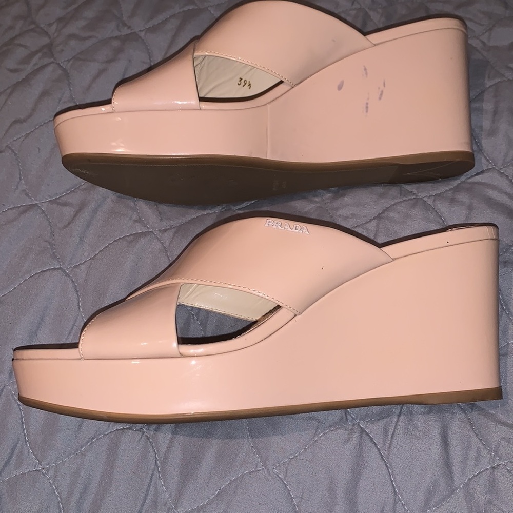 PRADA Wedge Sandal ~ Nude - Picture 6 of 17